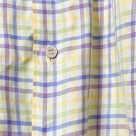 Ermenegildo Zegna Italy Large Plaid Check Pastel Color Yellow Purple Easter Mens - Picture 11 of 17